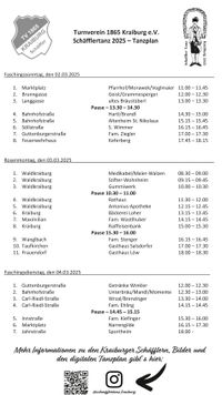 Schäfflertanz Kraiburg Tanzpläne 2025